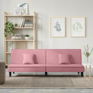 vidaXL Slaapbank fluweel roze