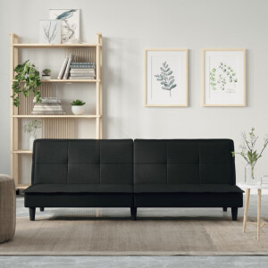 vidaXL Slaapbank stof zwart