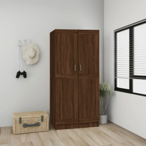 vidaXL Kledingkast 82,5x51,5x180 cm bewerkt hout bruin eikenkleur