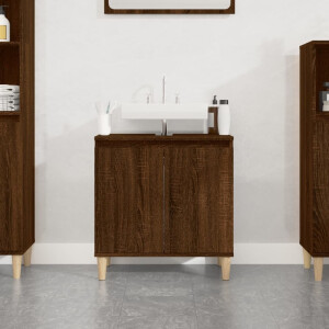 vidaXL Wastafelkast 58x33x60 cm bewerkt hout bruin eikenkleur