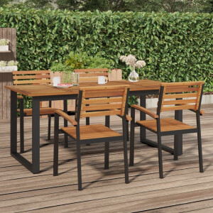 vidaXL Tuintafel met U-vormige poten 180x90x75 cm massief acaciahout