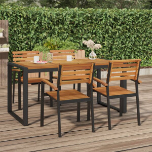 vidaXL Tuintafel met U-vormige poten 160x80x75 cm massief acaciahout