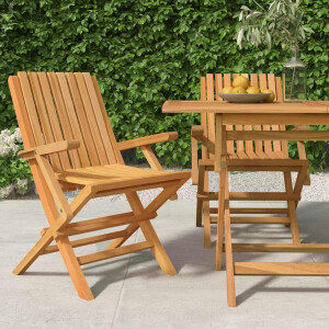 vidaXL Tuinstoelen inklapbaar 2 st 61x67x90 cm massief teakhout