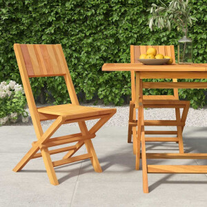 vidaXL Tuinstoelen inklapbaar 2 st 47x61x90 cm massief teakhout