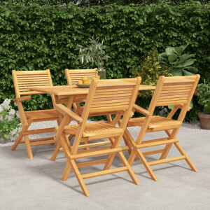 vidaXL 5-delige Tuinset massief teakhout