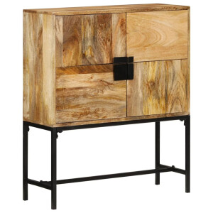 vidaXL Hoge kast 80x30x95 cm massief ruw mangohout