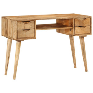 vidaXL Bureau met lades 110x47x76 cm massief mangohout