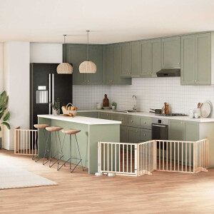 vidaXL Hondenhek inklapbaar met deur 6 panelen 480 cm populierenhout