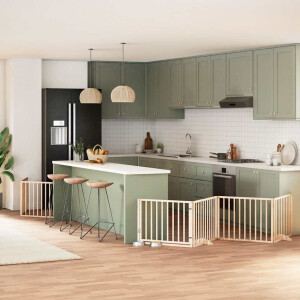 vidaXL Hondenhek inklapbaar met deur 10 panelen 800 cm populierenhout