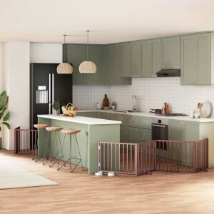 vidaXL Hondenhek inklapbaar 10 panelen 800 cm populierenhout bruin