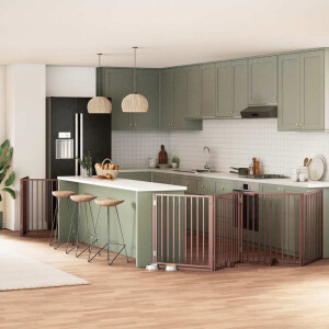 vidaXL Hondenhek inklapbaar 10 panelen 800 cm populierenhout bruin