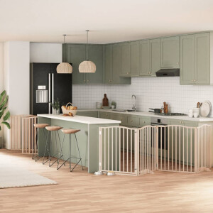 vidaXL Hondenhek inklapbaar met deur 10 panelen 800 cm populierenhout