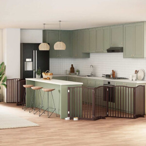 vidaXL Hondenhek inklapbaar 10 panelen 800 cm populierenhout bruin