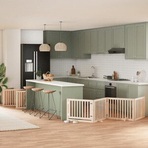 vidaXL Hondenhek inklapbaar met deur 10 panelen 800 cm populierenhout