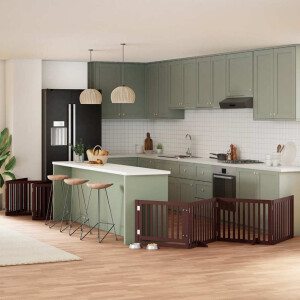 vidaXL Hondenhek inklapbaar 10 panelen 800 cm populierenhout bruin