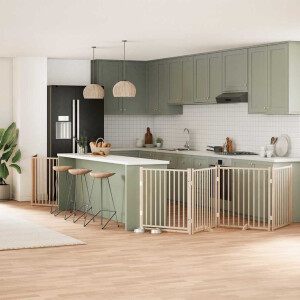 vidaXL Hondenhek inklapbaar met deur 10 panelen 800 cm populierenhout