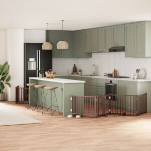 vidaXL Hondenhek inklapbaar 10 panelen 800 cm populierenhout bruin