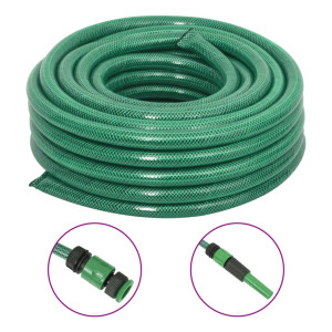 vidaXL Tuinslang met koppelingsset 0,9'' 10 m PVC groen
