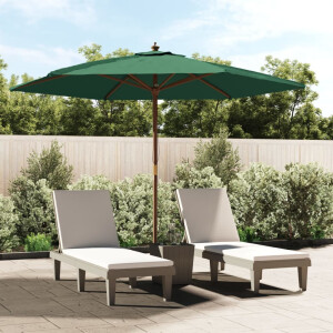 vidaXL Parasol met houten paal 299x240 cm groen