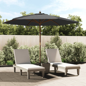 vidaXL Parasol met houten paal 299x240 cm antracietkleurig