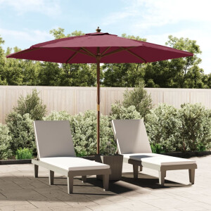 vidaXL Parasol met houten paal 299x240 cm bordeauxrood