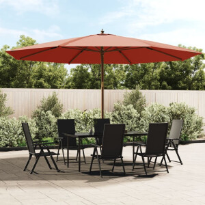 vidaXL Parasol met houten paal 400x273 cm terracottakleurig