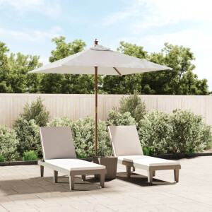 vidaXL Parasol met houten paal 198x198x231 cm zandkleurig