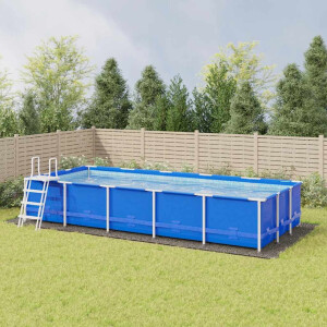 vidaXL Zwembadgrondzeil 999x500 cm polyester geotextiel lichtgrijs