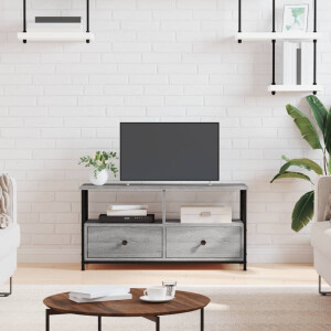 vidaXL Tv-meubel 90x33x45 cm bewerkt hout grijs sonoma eikenkleurig