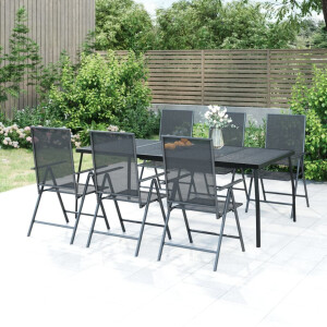 vidaXL Tuintafel 200x100x72 cm staalgaas antracietkleurig