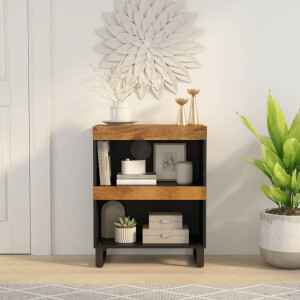 vidaXL Bijzetkast 60x33x75 cm massief mangohout