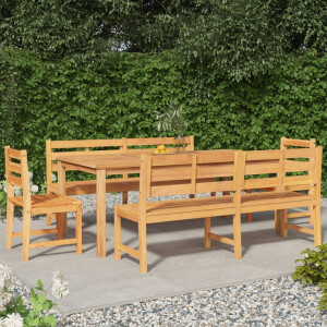 vidaXL 5-delige Tuinset massief teakhout