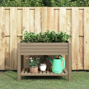 vidaXL Plantenbak verhoogd 110x45x79 cm polypropeen lichtbruin