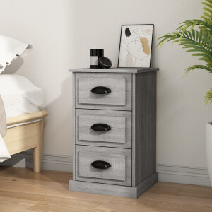 vidaXL Nachtkastje 39x39x67 cm bewerkt hout grijs sonoma eikenkleurig