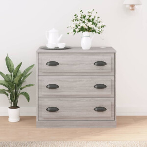 vidaXL Dressoir 70x35,5x67,5 cm bewerkt hout grijs sonoma eikenkleurig