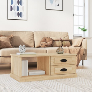 vidaXL Salontafel 90x50x35 cm bewerkt hout sonoma eikenkleurig