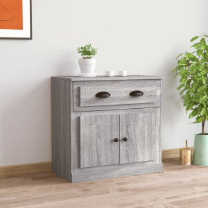 vidaXL Dressoir 70x35,5x67,5 cm bewerkt hout grijs sonoma eikenkleurig