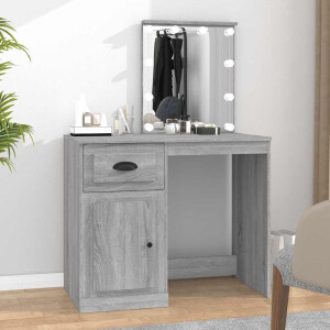 vidaXL Kaptafel met LED 90x50x132,5 cm bewerkt hout grijs sonoma eiken
