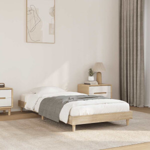 vidaXL Bedframe zonder matras hout sonoma eikenkleurig 75x190 cm