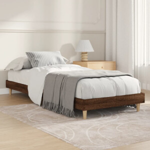 vidaXL Bedframe zonder matras bewerkt hout bruin eikenkleur 75x190 cm