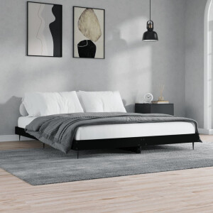 vidaXL Bedframe massief hout zwart 200x200 cm
