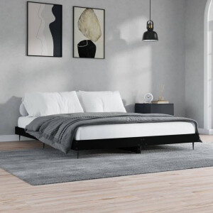 vidaXL Bedframe zonder matras 180x200 cm spaanplaat zwart