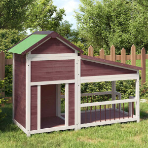 vidaXL Hondenhok 143x60,5x109 cm massief grenenhout mokkakleurig