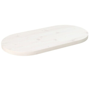 vidaXL Tafelblad ovaal 60x30x2,5 cm massief grenenhout wit