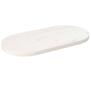 vidaXL Tafelblad ovaal 70x35x2,5 cm massief grenenhout wit