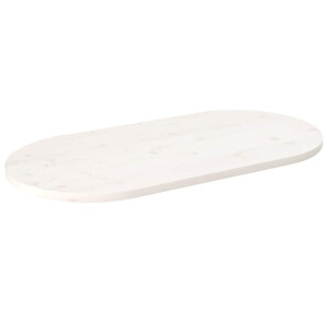 vidaXL Tafelblad ovaal 110x55x2,5 cm massief grenenhout wit