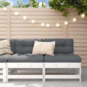 vidaXL Tuinmiddenbanken 2 st massief grenenhout wit