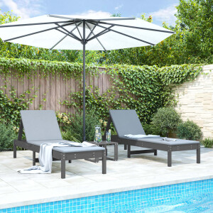 vidaXL Ligbedden 2 st 199,5x60x74 cm massief grenenhout grijs