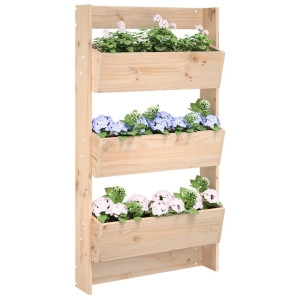 vidaXL Plantenbak wandmontage 3-laags 60x18,5x110 cm grenenhout