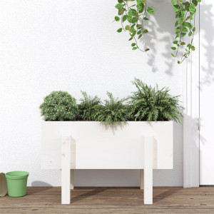 vidaXL Plantenbak 62x30x38 cm massief grenenhout wit